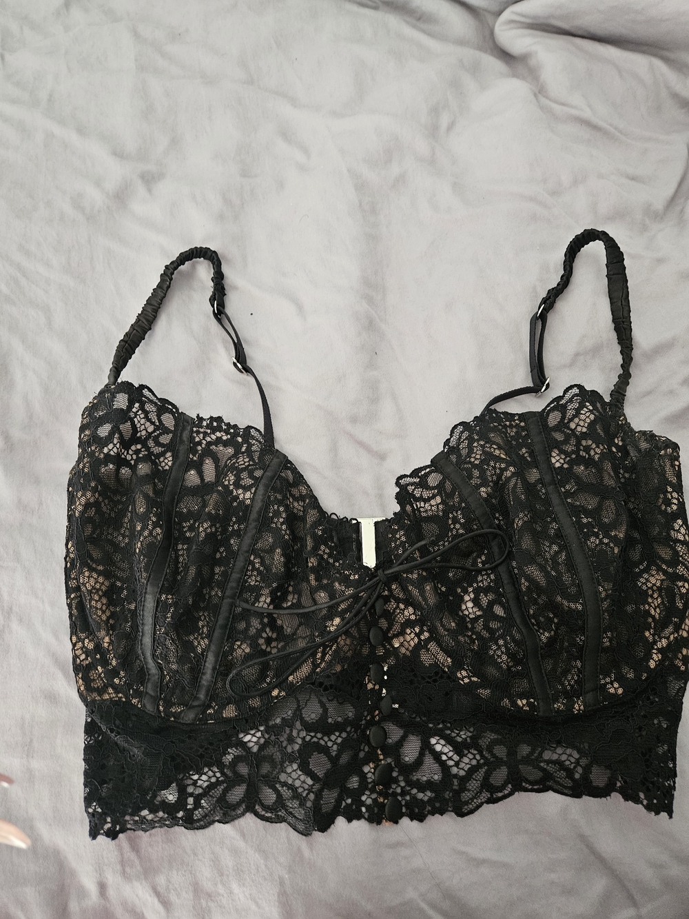 For Love & Lemons Black Lace Bralette Top